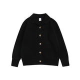 Retro Loose Collared Button-Down Cardigan Sweater | Gthic.com