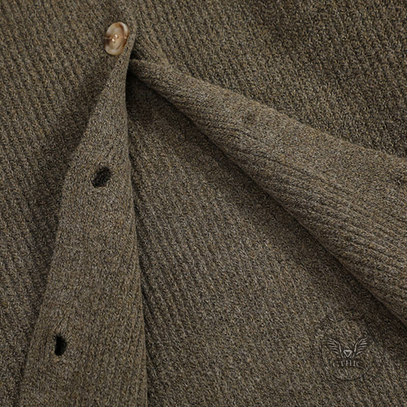 Retro Loose Collared Button-Down Cardigan Sweater