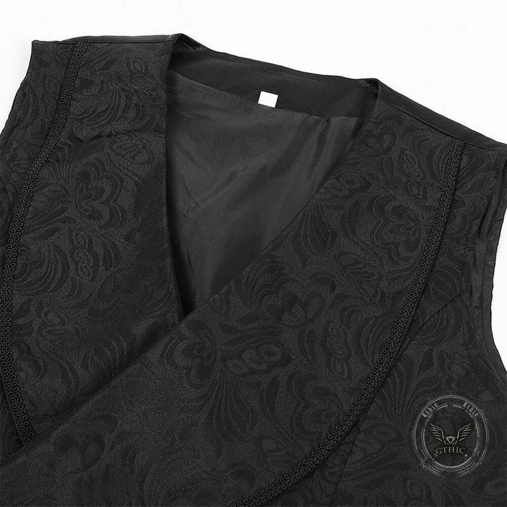 Retro Medieval Jacquard Punk Waistcoat Costume