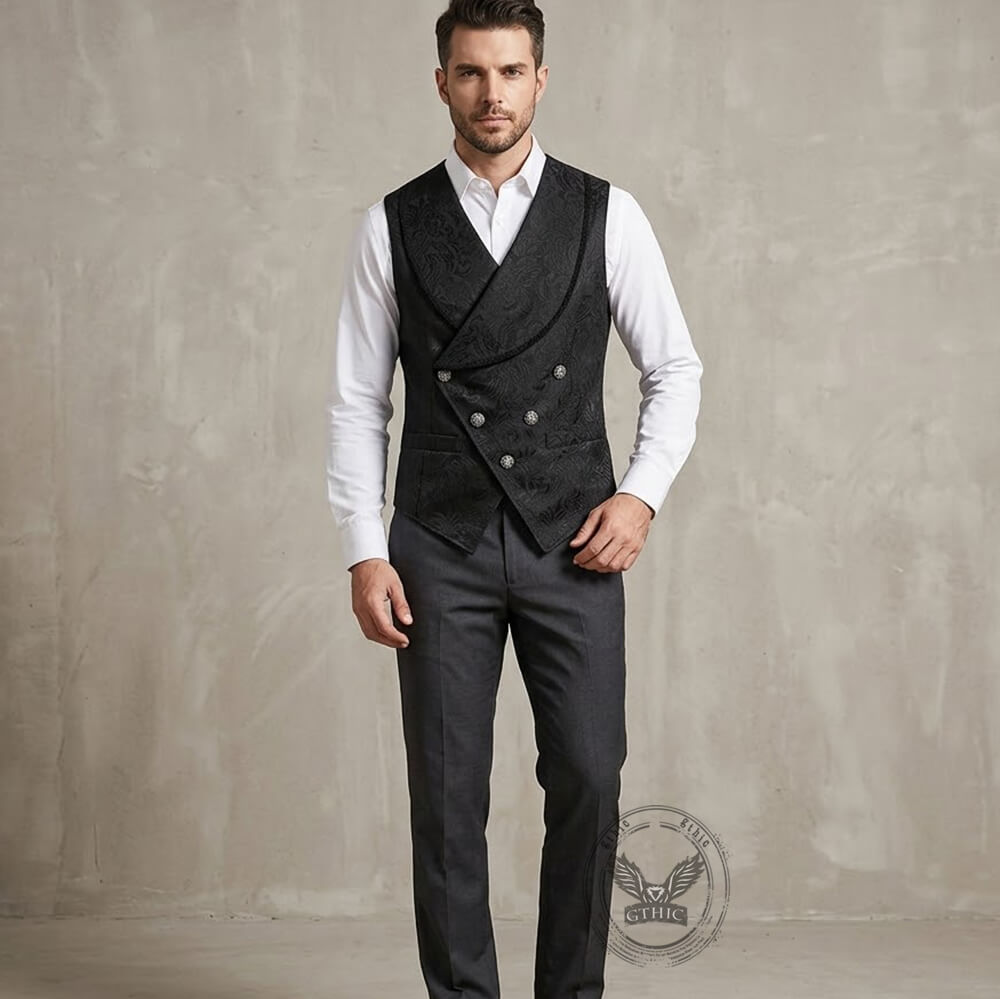 Retro Medieval Jacquard Punk Waistcoat Costume | Gthic.com