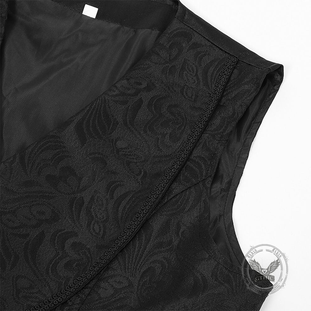 Retro Medieval Jacquard Punk Waistcoat Costume