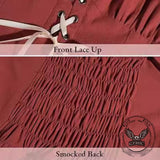 Retro Medieval Ruffle Colorblock Lace-Up Dress