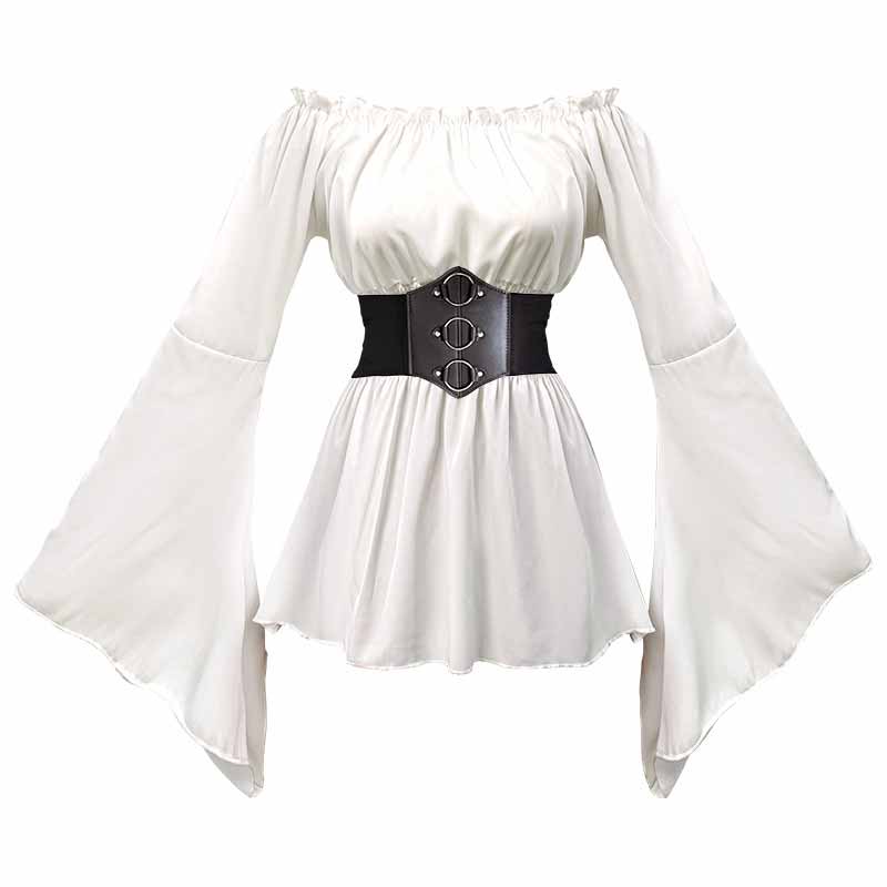 Retro Medieval Top Irregular Skirt Girdle Waist Set