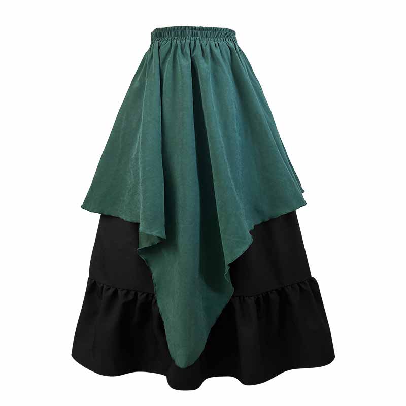 Retro Medieval Top Irregular Skirt Girdle Waist Set
