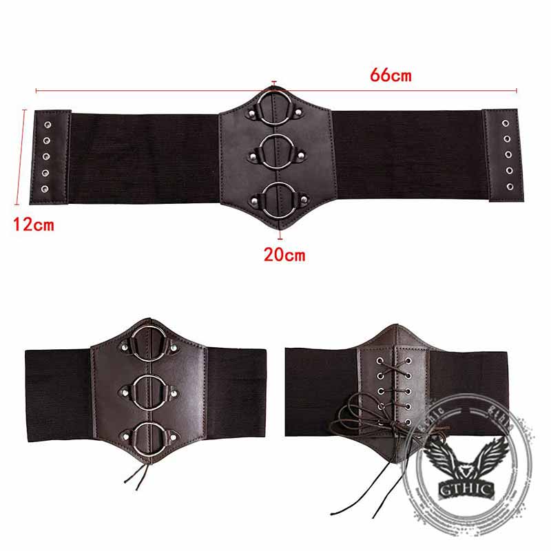 Retro Medieval Top Irregular Skirt Girdle Waist Set