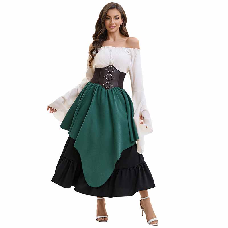 Retro Medieval Top Irregular Skirt Girdle Waist Set 02 | Gthic.com