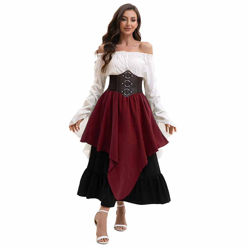 Retro Medieval Top Irregular Skirt Girdle Waist Set 03 | Gthic.com