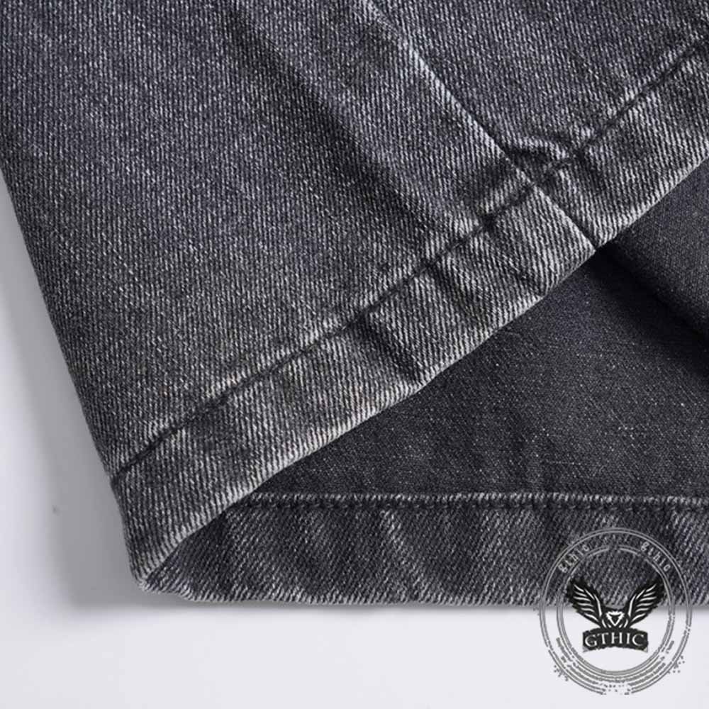 Retro Multi-Pocket Strappy Wide-Leg Cargo Jeans
