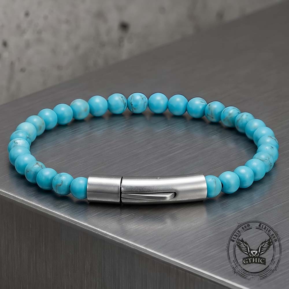 Bracciale con perline da uomo in acciaio inossidabile con teschio incrociato