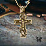 Colgante de cruz de crucifixión de Jesús de forma redonda