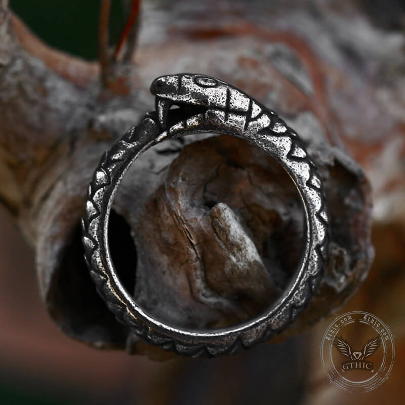 Retro Ouroboros Stainless Steel Snake Ring