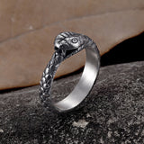 Retro Ouroboros Stainless Steel Snake Ring