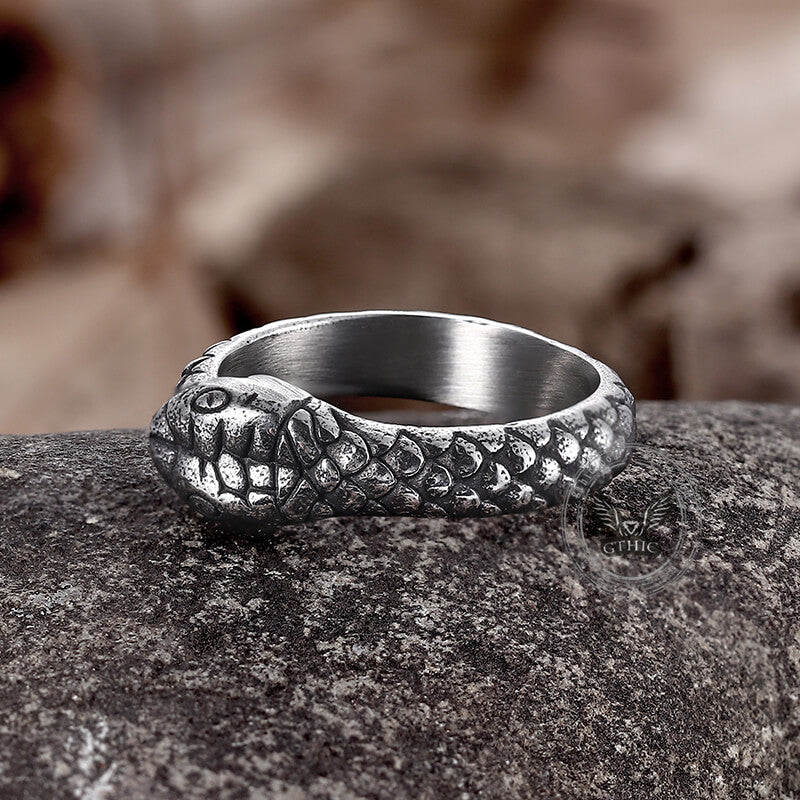 Snake stainless ring steel (adjustable snake ring ) for men & women (gold)