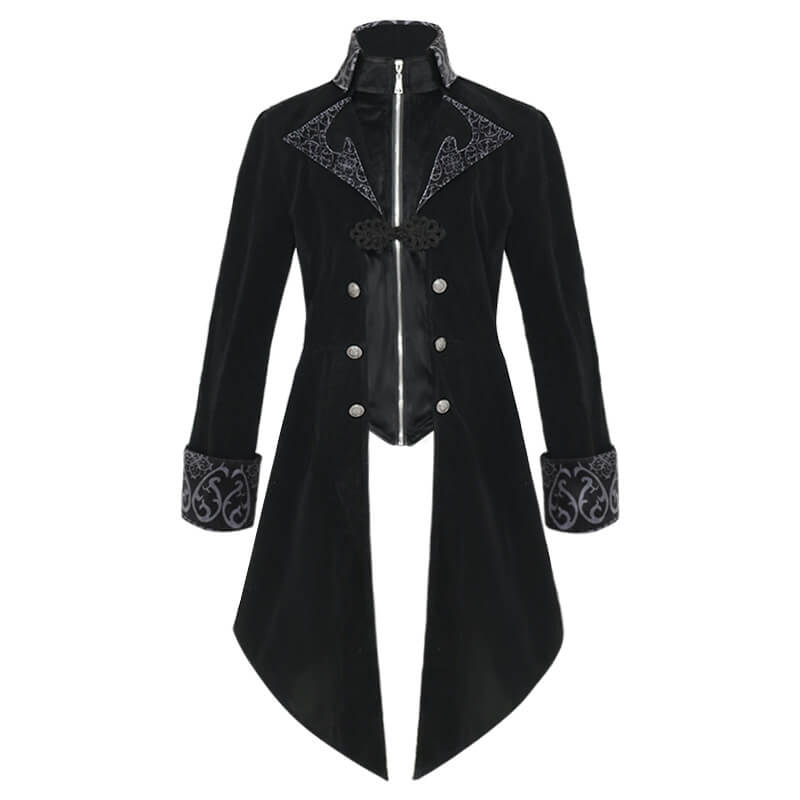 Retro Pattern Medieval Stand Collar Halloween Tuxedo Costume | Gthic.com