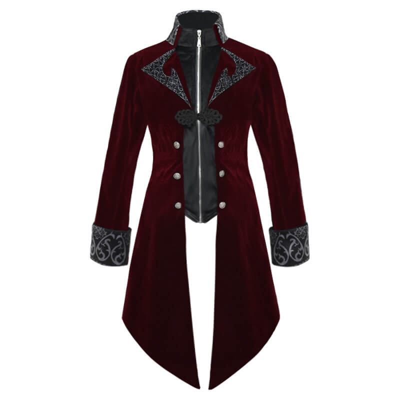 Retro Pattern Medieval Stand Collar Halloween Tuxedo Costume | Gthic.com