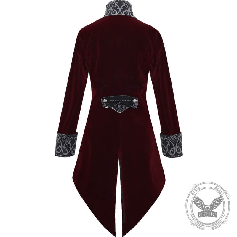 Retro Pattern Medieval Stand Collar Halloween Tuxedo Costume | Gthic.com