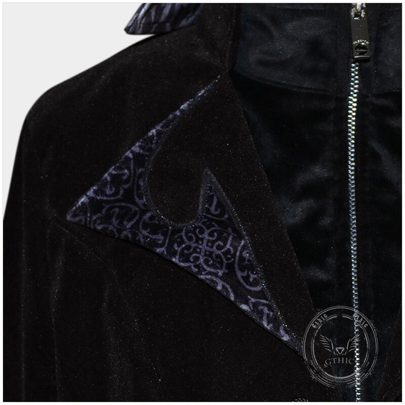 Retro Pattern Medieval Stand Collar Halloween Tuxedo Costume