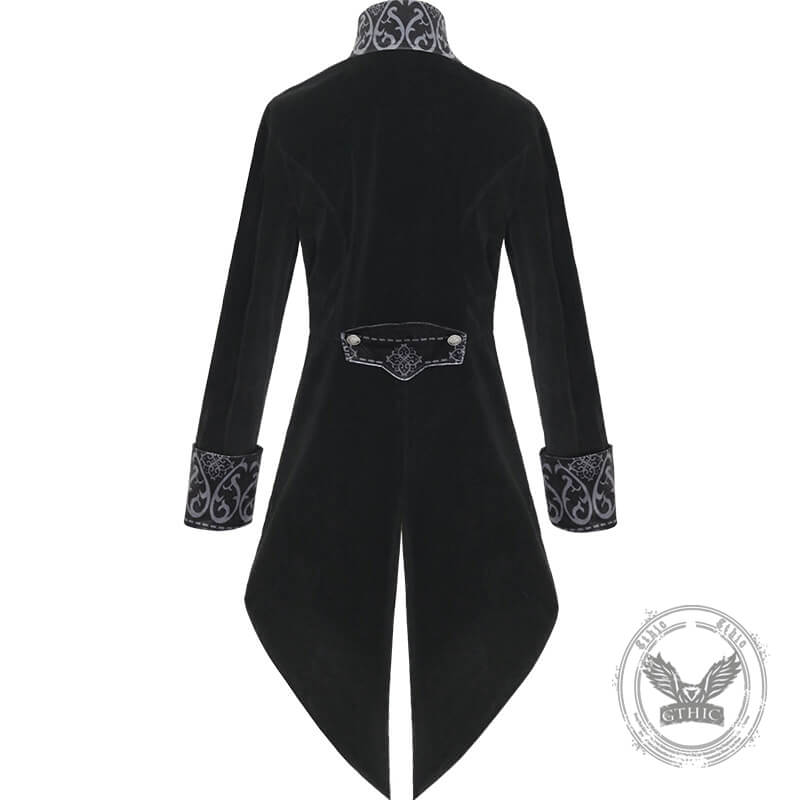 Retro Pattern Medieval Stand Collar Halloween Tuxedo Costume | Gthic.com
