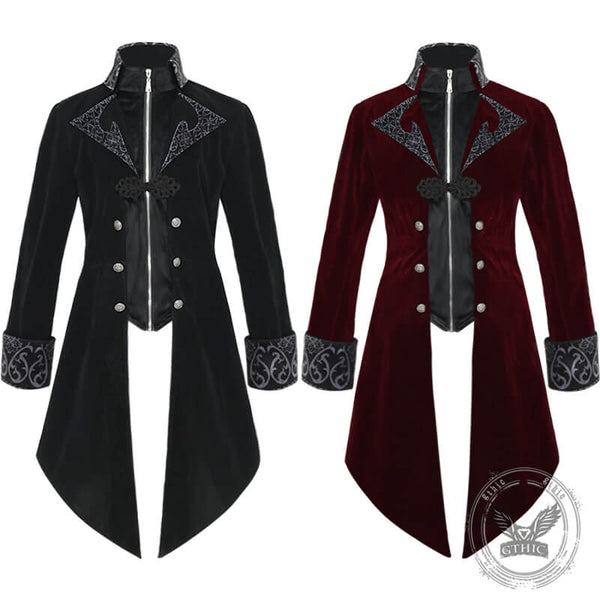 Retro Pattern Medieval Stand Collar Halloween Tuxedo Costume | Gthic.com