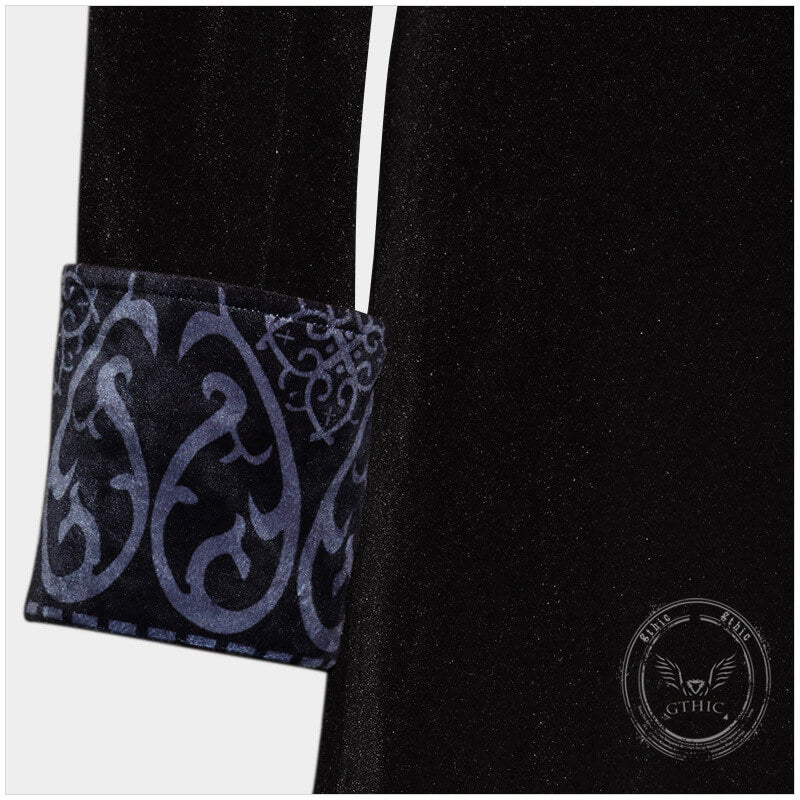 Retro Pattern Medieval Stand Collar Halloween Tuxedo Costume