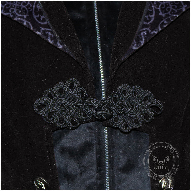 Retro Pattern Medieval Stand Collar Halloween Tuxedo Costume