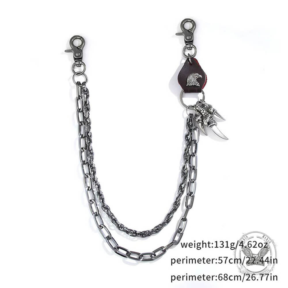 Retro Punk Eagle Claw Double-Layer Alloy Pants Chain