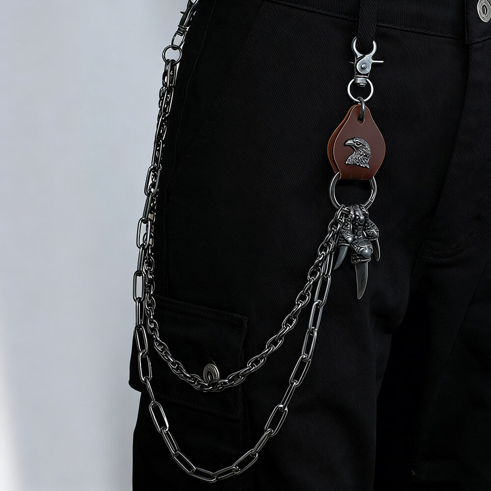 Retro Punk Eagle Claw Double-Layer Alloy Pants Chain | Gthic.com