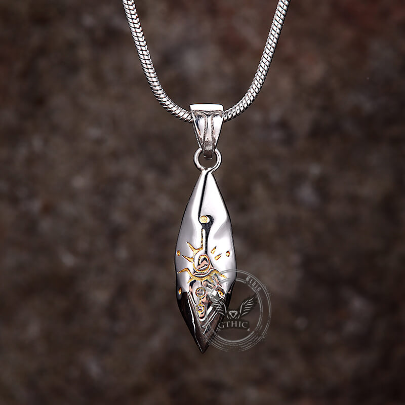 Retro Rhombus Wishing Stone Stainless Steel Pendant