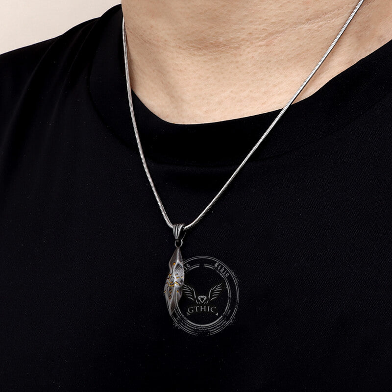 Retro Rhombus Wishing Stone Stainless Steel Pendant 03 | Gthic.com