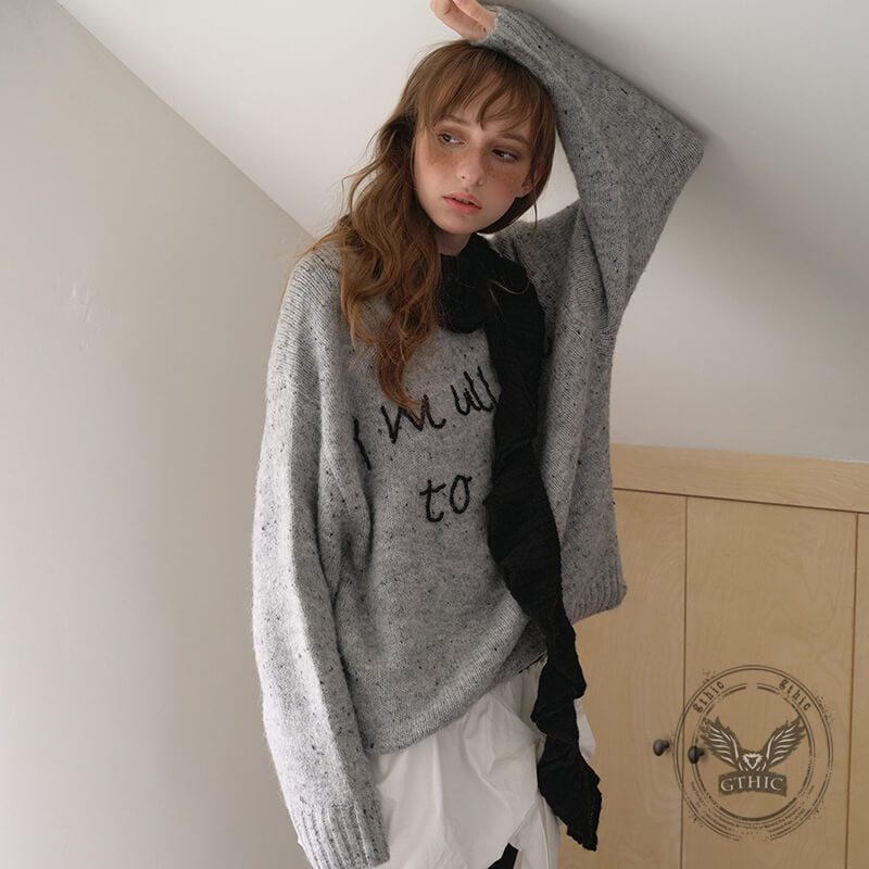 Retro Ruffled Spiral Wool Blend Knitted Scarf | Gthic.com