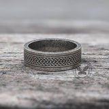Retro Runes Celtic Knot Stainless Steel Ring | Gthic.com