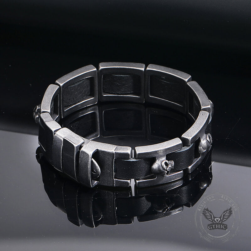 Retro Skull Heads Watch Buckle Stainless Steel Bracelet | Gthic.com