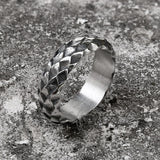 Retro Snake Scale Stainless Steel Ring | Gthic.com