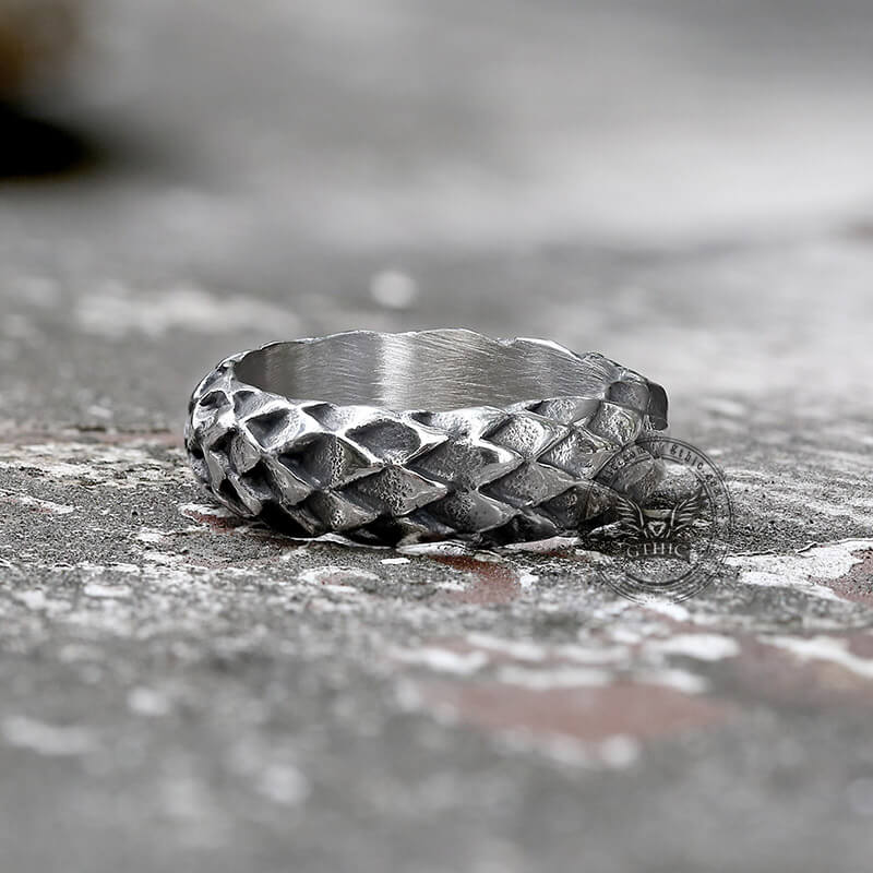Retro Snake Scale Stainless Steel Ring | Gthic.com