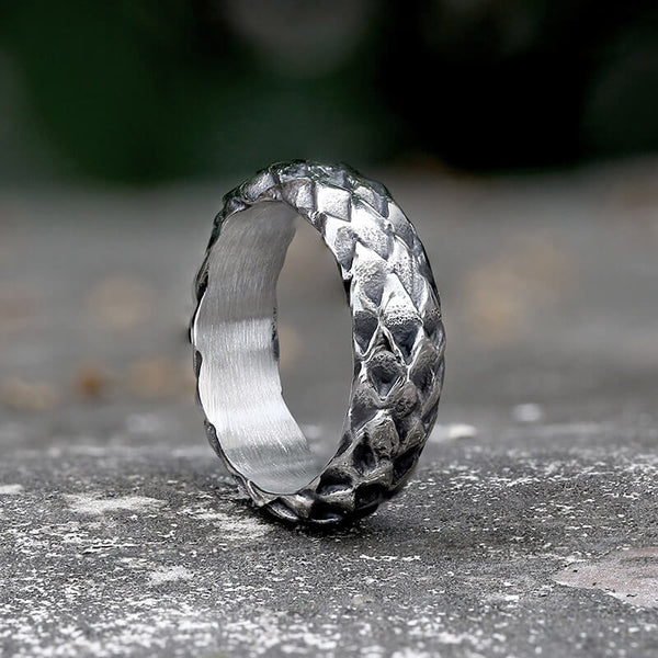 Retro Snake Scale Stainless Steel Ring | Gthic.com