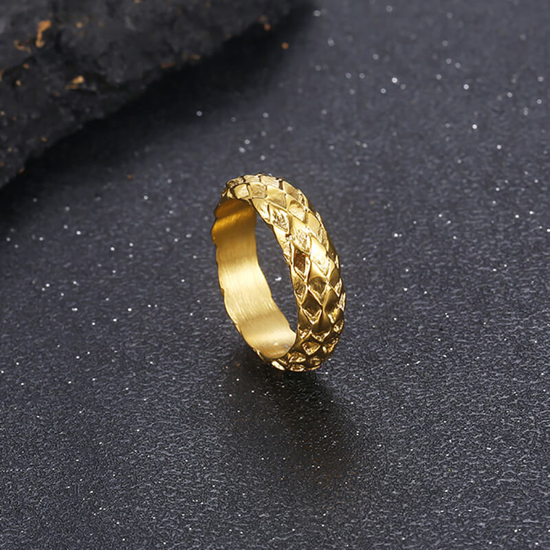 Retro Snake Scale Stainless Steel Ring | Gthic.com