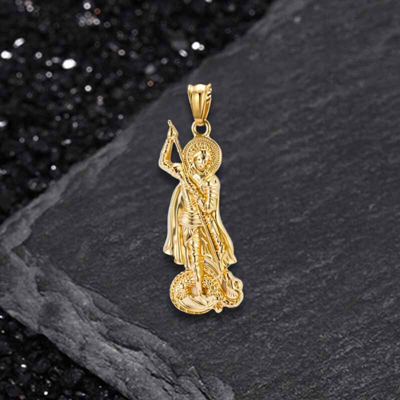 Retro St. George Slay Dragon Stainless Steel Pendant