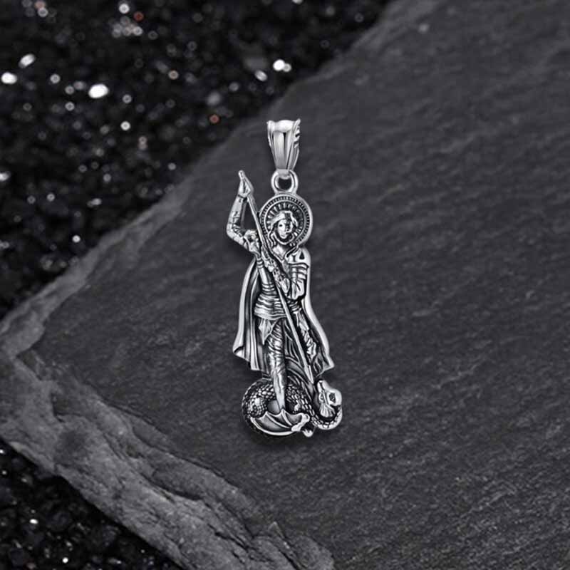 Retro St. George Slay Dragon Stainless Steel Pendant
