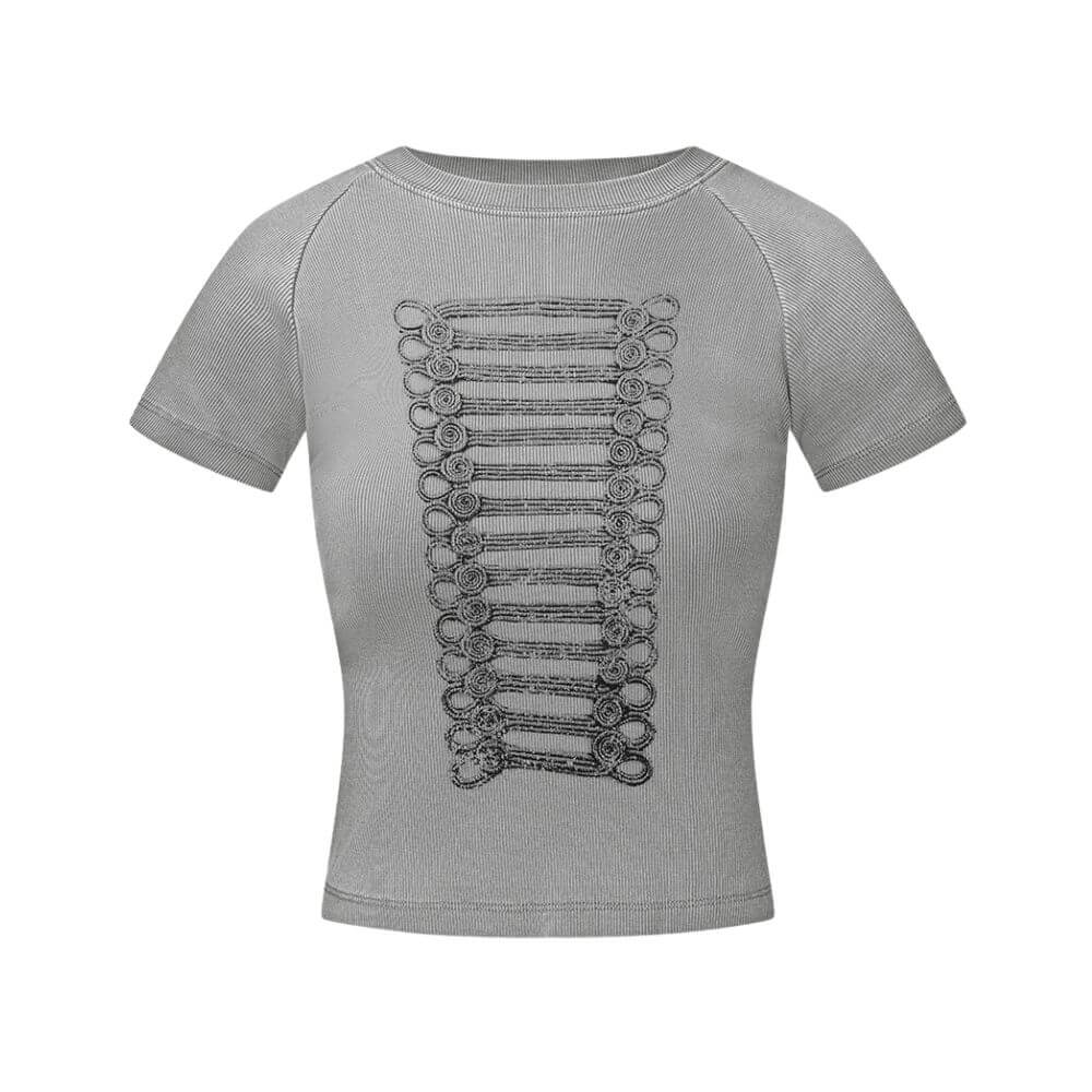 Retro Street Washed Graphic Cropped T-Shirt | Gthic.com