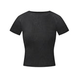 Retro Street Washed Graphic Cropped T-Shirt