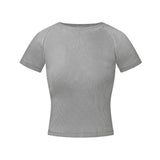 Retro Street Washed Graphic Cropped T-Shirt