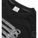 Retro Street Washed Graphic Cropped T-Shirt