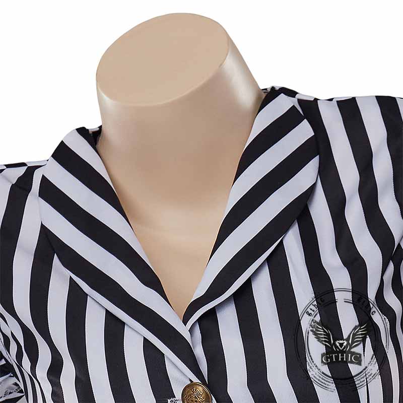 Retro Striped Print Lace-Up Ruffle Sleeves Top