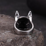 Retro Sunglasses Puppy Drip Glue Stainless Steel Ring