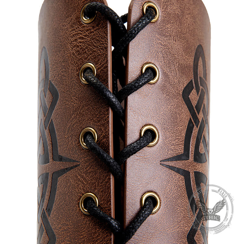 Retro Tree of Life Embossed Knight PU Leather Bracers