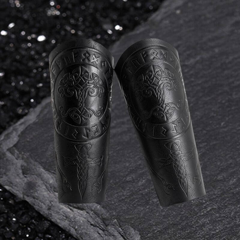Retro Tree of Life Embossed Knight PU Leather Bracers