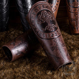 Retro Tree of Life Embossed Knight PU Leather Bracers