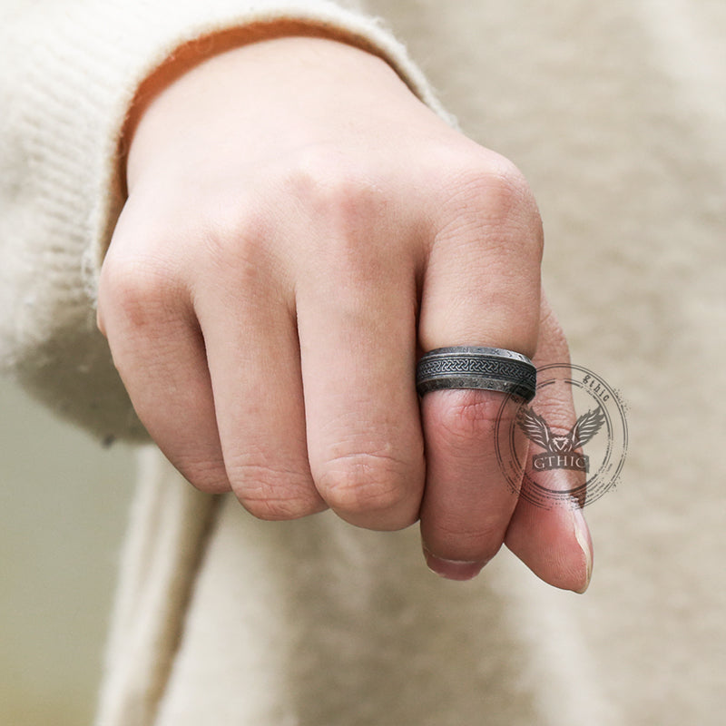 Retro Tree Of Life Knot Stainless Steel Viking Ring | Gthic.com