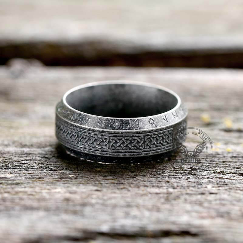 Retro Tree Of Life Knot Stainless Steel Viking Ring | Gthic.com