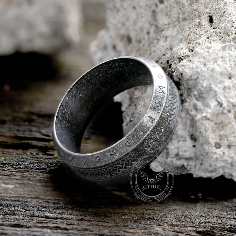 Retro Tree Of Life Knot Stainless Steel Viking Ring | Gthic.com